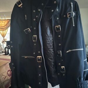 Michael Jackson “Bad” Style Jacket – Black with Buckles & Zippers